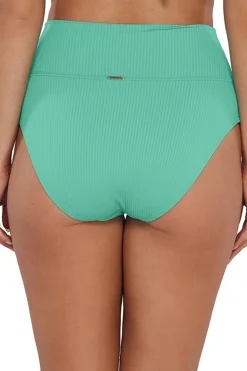 Sunsets Aqua Mist Sandbar Rib Hannah High Waist Bottom