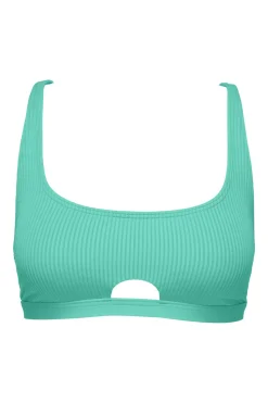Sunsets Aqua Mist Sandbar Rib Brandi Bralette Top