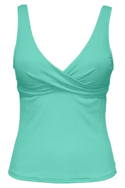 Sunsets Aqua Mist Sandbar Rib Elsie Tankini Top