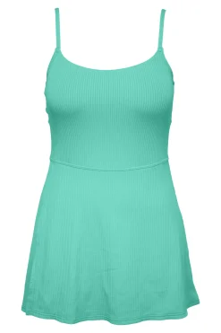 Sunsets Aqua Mist Sandbar Rib Naomi Swim Dress One Piece