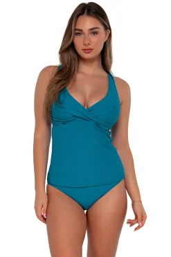 Sunsets Avalon Teal Elsie Tankini Top