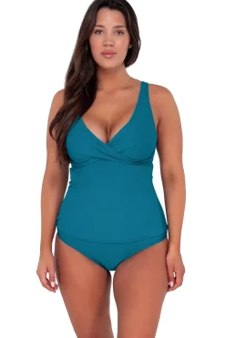 Sunsets Avalon Teal Elsie Tankini Top