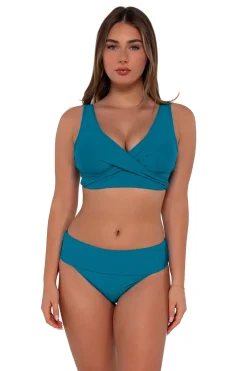Sunsets Avalon Teal Hannah High Waist Bottom