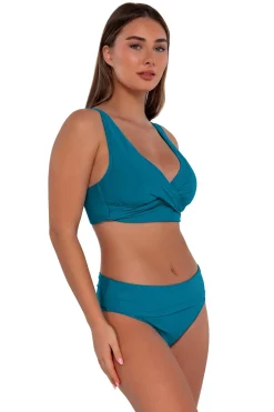 Sunsets Avalon Teal Hannah High Waist Bottom