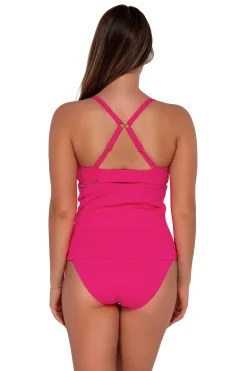 Sunsets Begonia Sandbar Rib Zuri V-Wire Tankini Top