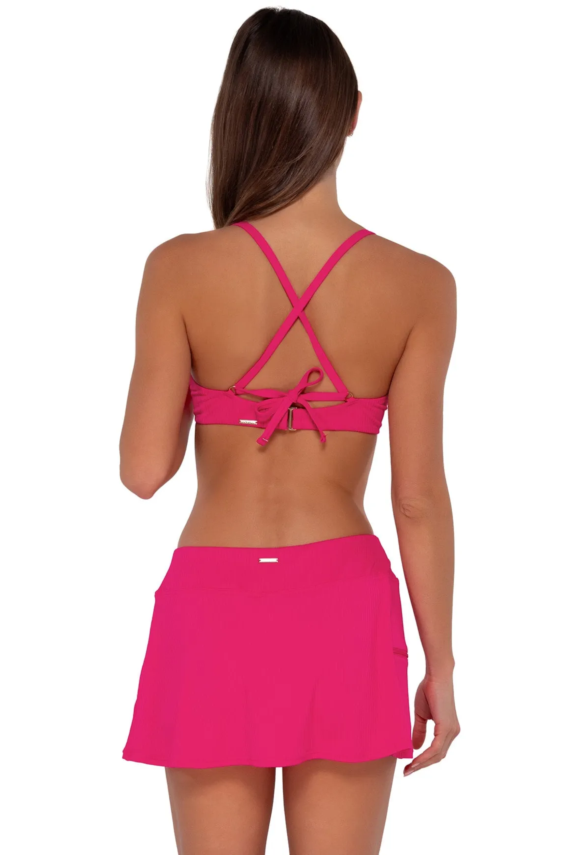 Sunsets Begonia Sandbar Rib Sporty Swim Skirt
