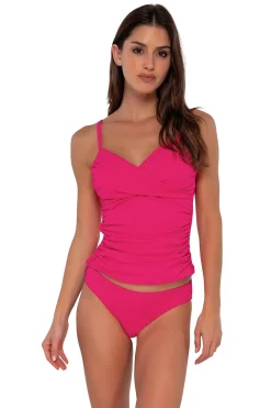 Sunsets Begonia Sandbar Rib Simone Tankini Top