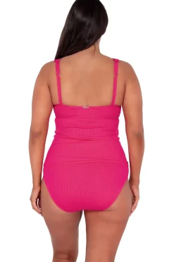 Sunsets Begonia Sandbar Rib Elsie Tankini Top