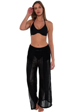 Sunsets Black Breezy Beach Pant