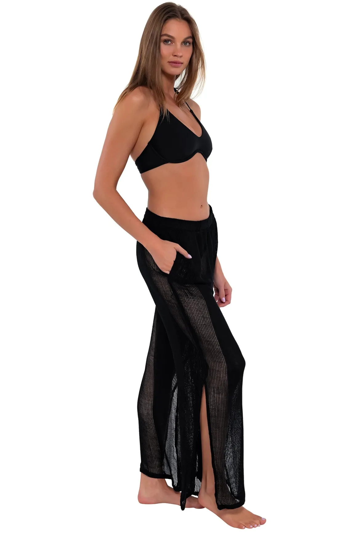 Sunsets Black Breezy Beach Pant