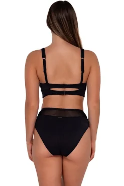 Sunsets Black Seagrass Texture Annie High Waist Bottom