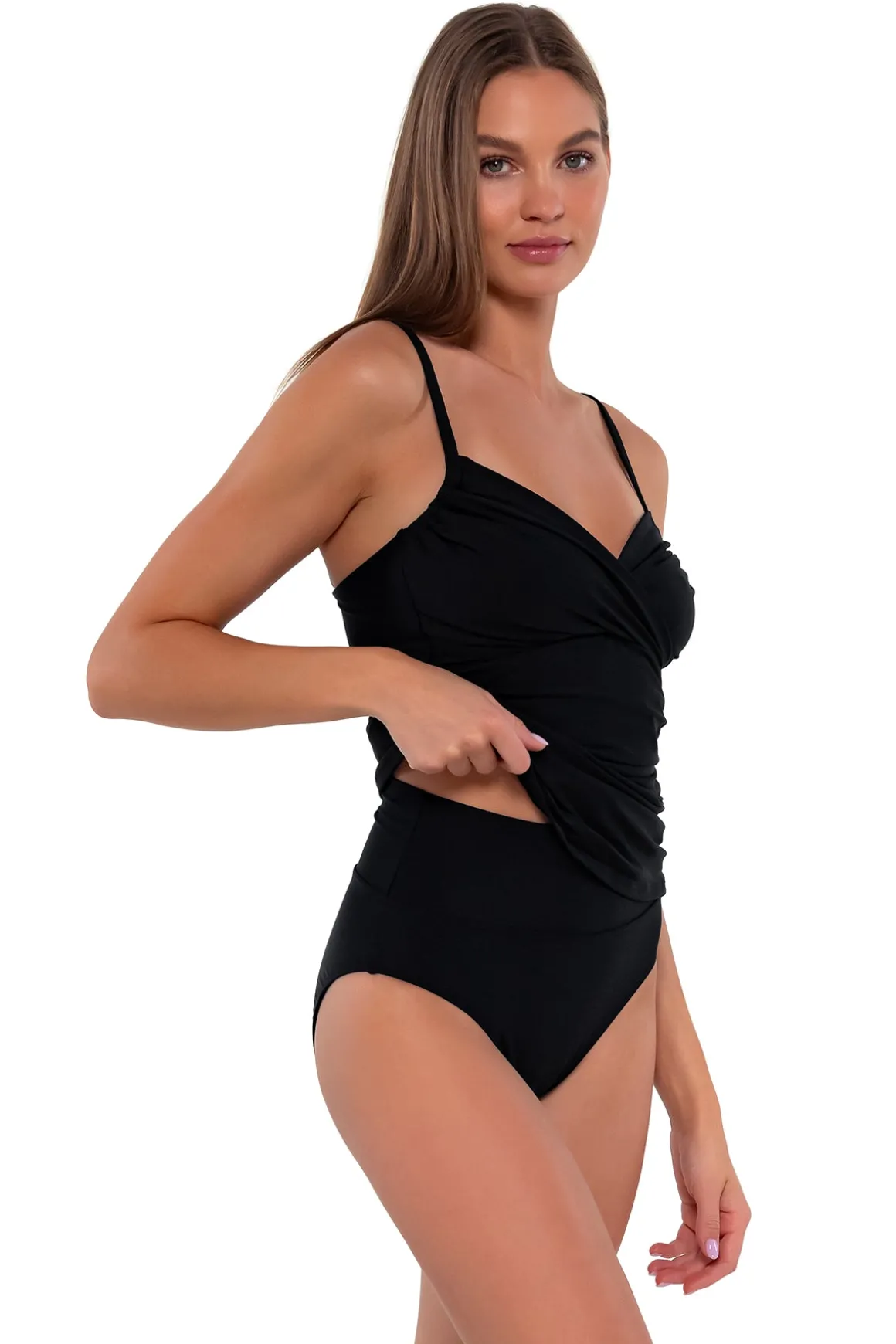 Sunsets Black Simone Tankini Top
