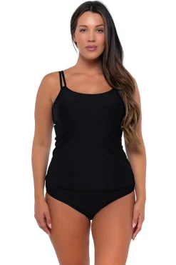 Sunsets Black Taylor Tankini Top