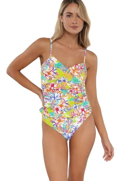 Sunsets Botanical Bliss Sandbar Rib Simone Tankini Top