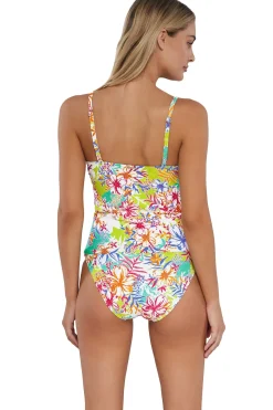Sunsets Botanical Bliss Sandbar Rib Simone Tankini Top