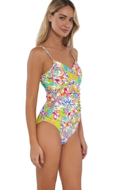 Sunsets Botanical Bliss Sandbar Rib Simone Tankini Top