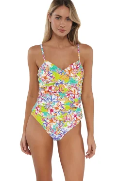Sunsets Botanical Bliss Sandbar Rib Simone Tankini Top