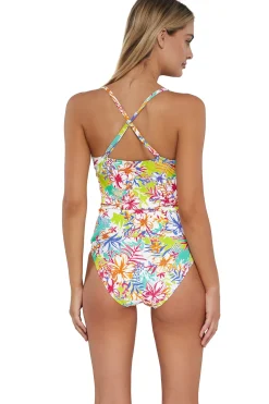 Sunsets Botanical Bliss Sandbar Rib Simone Tankini Top