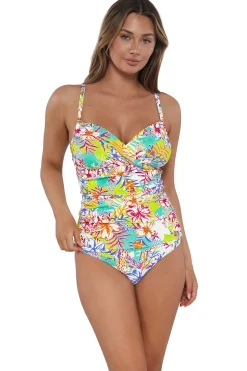 Sunsets Botanical Bliss Sandbar Rib Serena Tankini Top