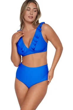 Sunsets Electric Blue Capri High Waist Bottom