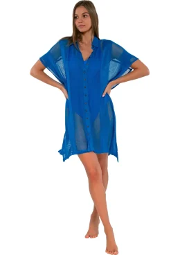Sunsets Electric Blue Shore Thing Tunic