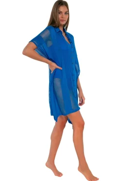 Sunsets Electric Blue Shore Thing Tunic