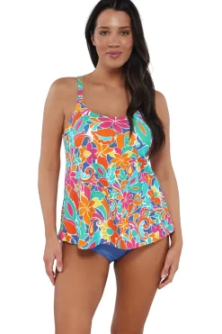 Sunsets Escape Festive Floral Sandbar Rib Jenna Tankini Top
