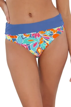 Sunsets Festive Floral Sandbar Rib Capri High Waist Bottom