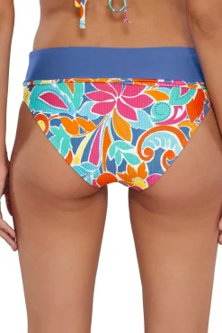 Sunsets Festive Floral Sandbar Rib Capri High Waist Bottom
