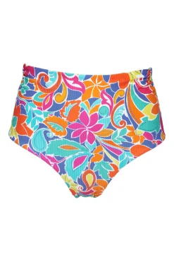Sunsets Festive Floral Sandbar Rib Capri High Waist Bottom