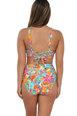 Sunsets Festive Floral Sandbar Rib Hannah High Waist Bottom
