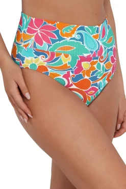 Sunsets Festive Floral Sandbar Rib Hannah High Waist Bottom