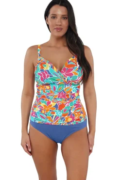 Sunsets Festive Floral Sandbar Rib Serena Tankini Top