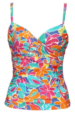 Sunsets Festive Floral Sandbar Rib Serena Tankini Top