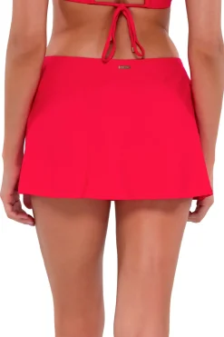 Sunsets Geranium Sporty Swim Skirt
