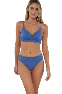 Sunsets Harbor Blue Sandbar Rib Hannah High Waist Bottom