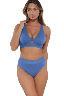 Sunsets Harbor Blue Sandbar Rib Annie High Waist Bottom