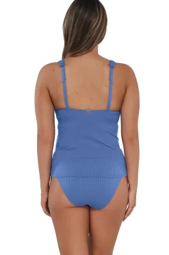 Sunsets Harbor Blue Sandbar Rib Elsie Tankini Top