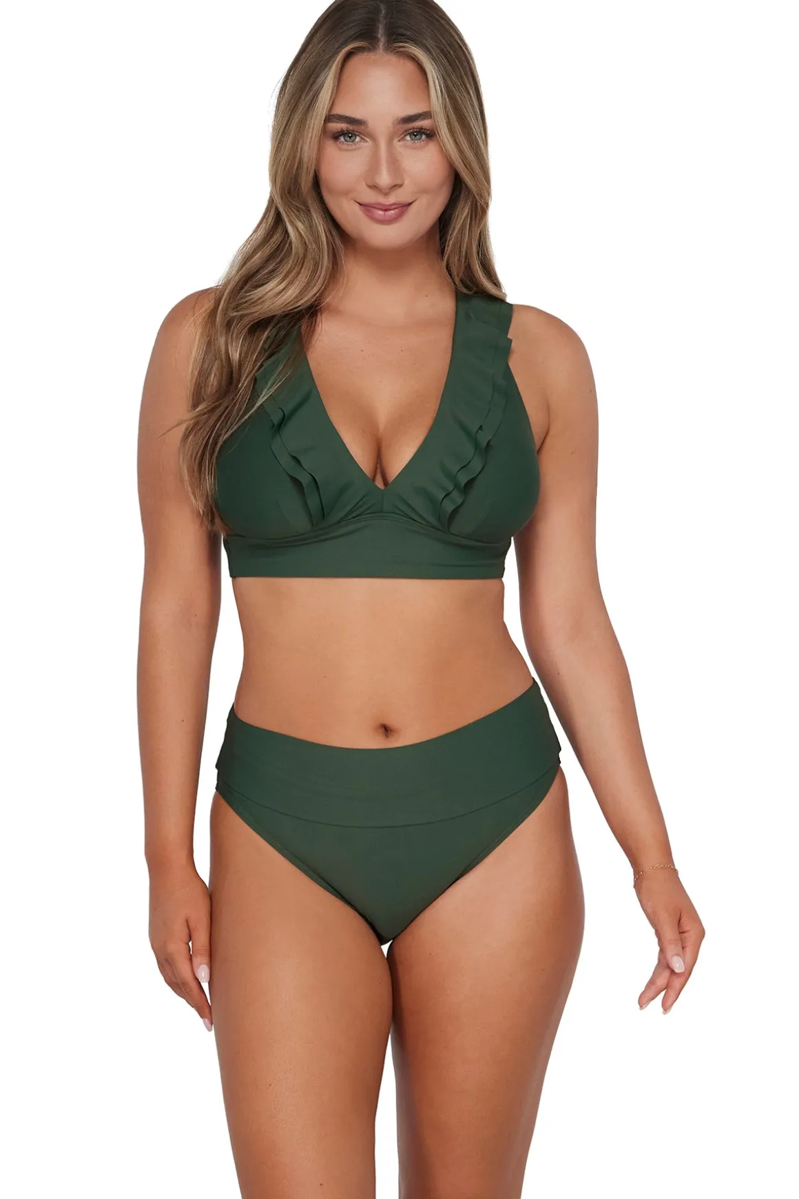 Sunsets Island Green Willa Wireless Top