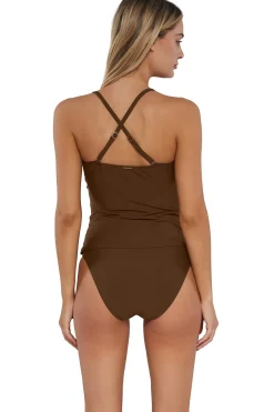 Sunsets Tiki Brown Simone Tankini Top