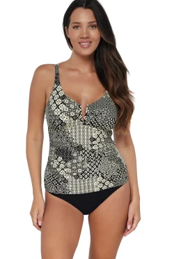 Sunsets Venice Seagrass Texture Zuri V-Wire Tankini Top